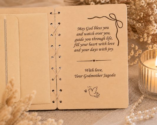 Personalised Wooden Baptism Keepsake Card