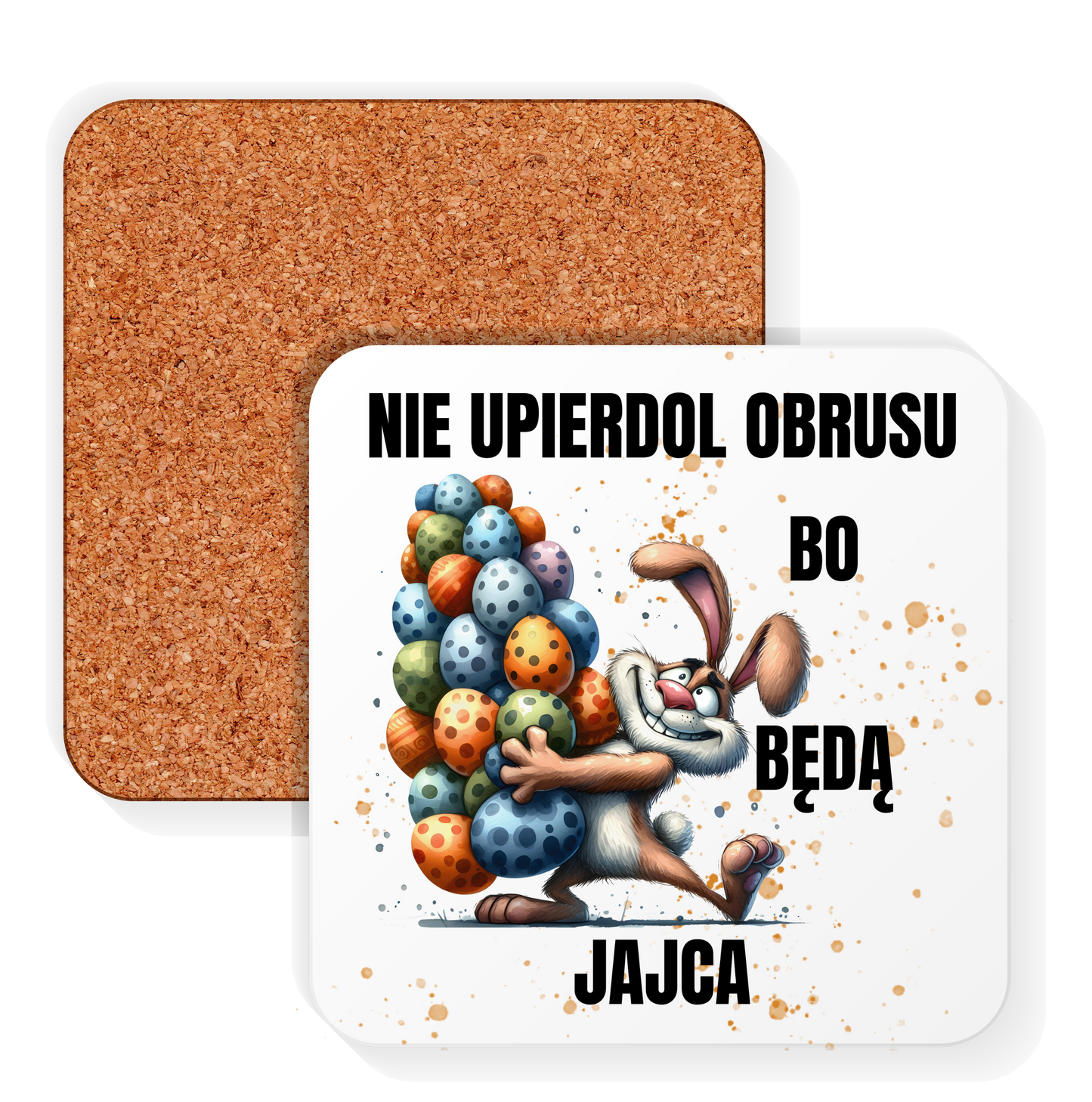 Podkładki wielkanocne pod kubki KRÓLIK NIE UPIE**OL OBRUSU