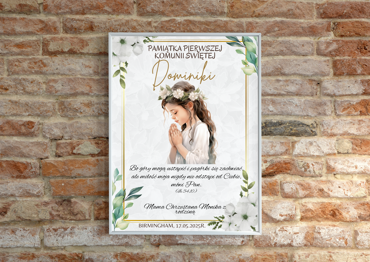Pamiątka Pierwszej Komunii Świętej- Plakat