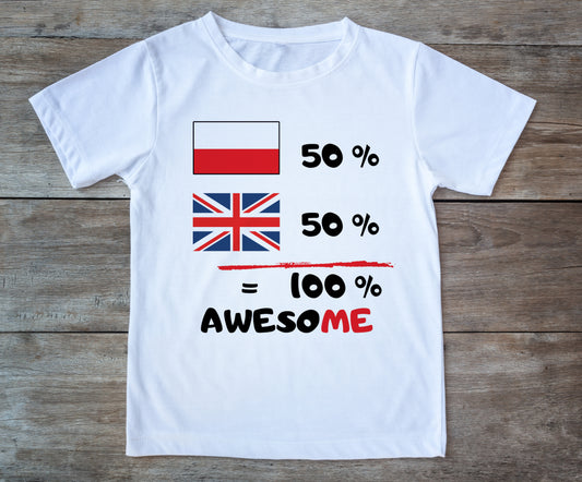Half Polish Half British 100% Awesome kids T-shirt