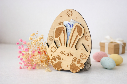 Wooden Easter egg for money