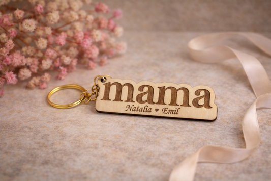 Wooden Keyring - mama