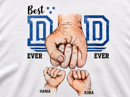 Close-up of Dad Fist Bump Father's Day T-shirt print