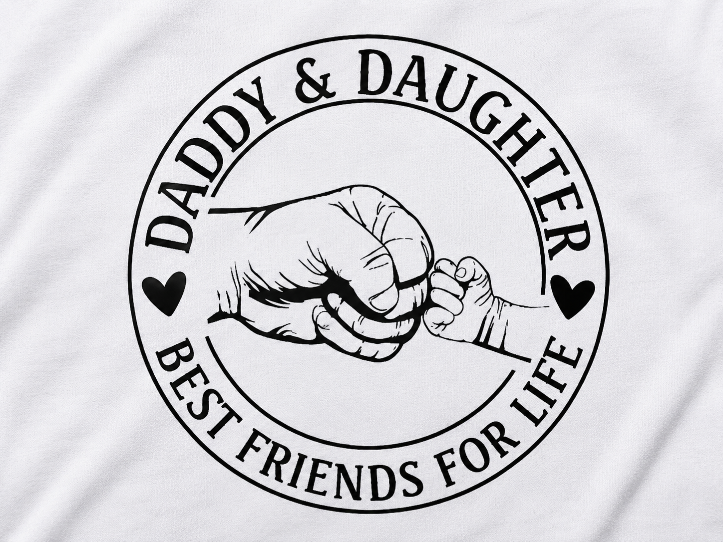Close-up of Daddy Daughter Forever T-shirt print