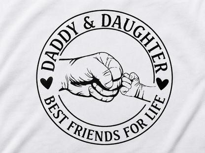 Close-up of Daddy Daughter Forever T-shirt print