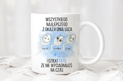 Personalised Dziękuję Tato ceramic mug for Dad