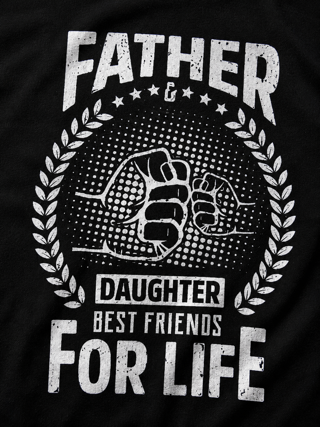 Close-up of Father Daughter for Life T-shirt print