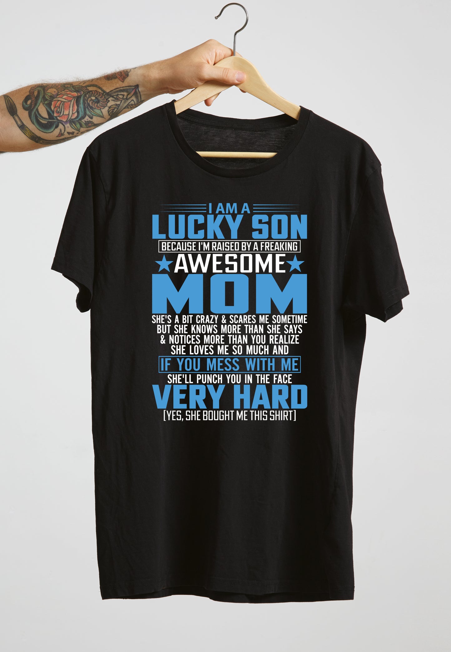 I Am a Lucky Son men's cotton T-shirt