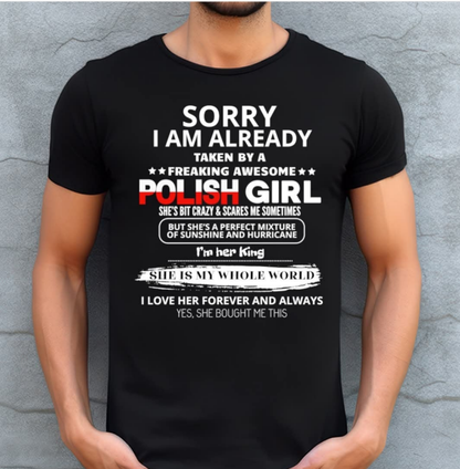 Sorry I'm Already Taken funny black T-shirt for men