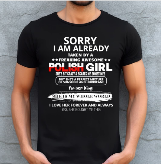 Sorry I'm Already Taken funny black T-shirt for men