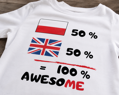 Half Polish Half British 100% Awesome Kids T-Shirt